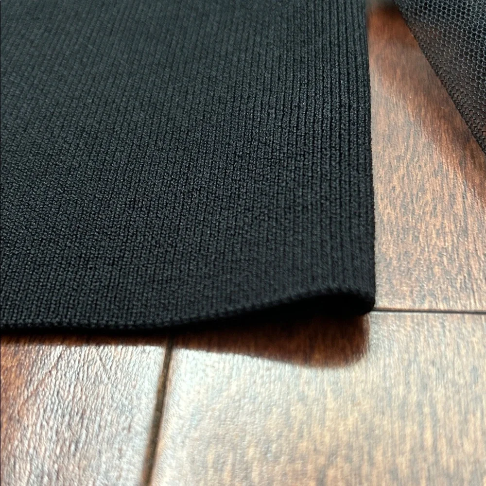 Zara Black Blouse with Polka Dot Mesh Puff Sleeves, Size Small - Picture 10 of 12